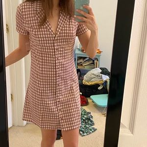ModCloth Rusty Red Gingham Collared Dress